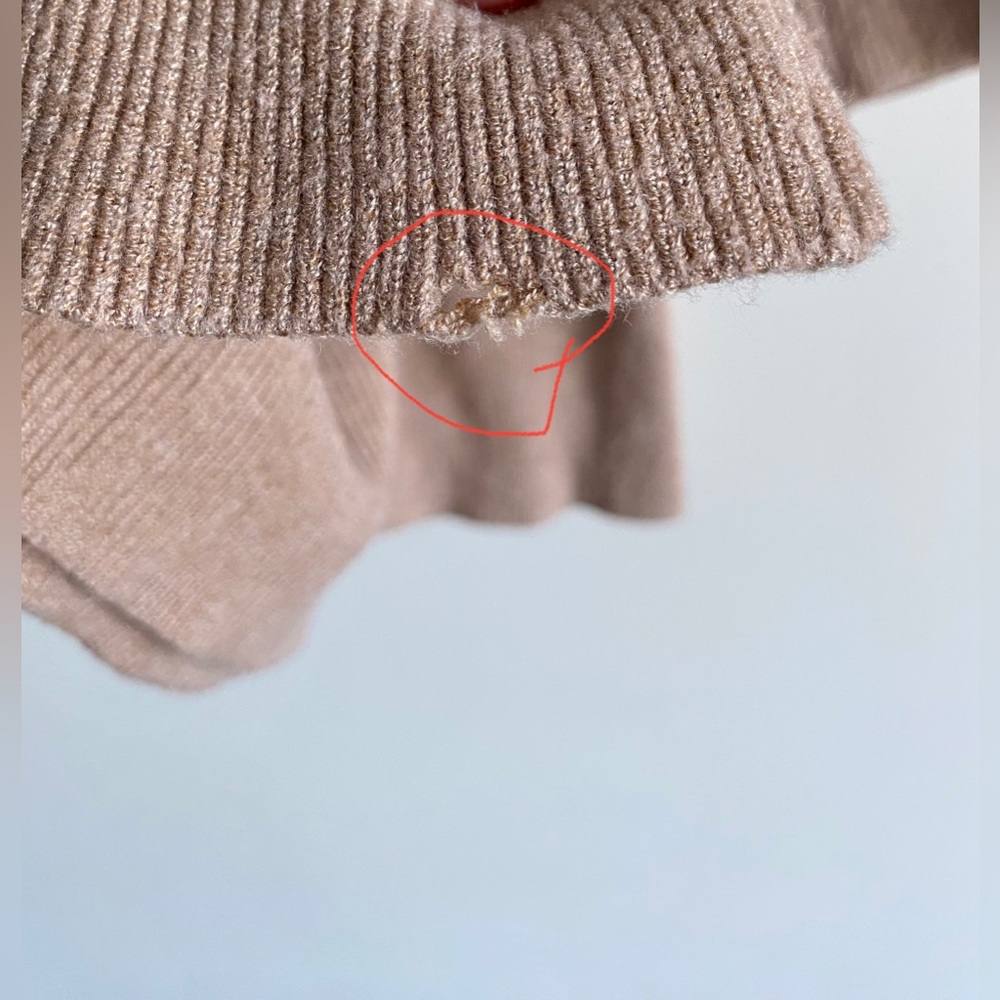 Zara girls knit camel colored dress with cream ruffle collar. Zara knitwear. - Picture 4 of 9
